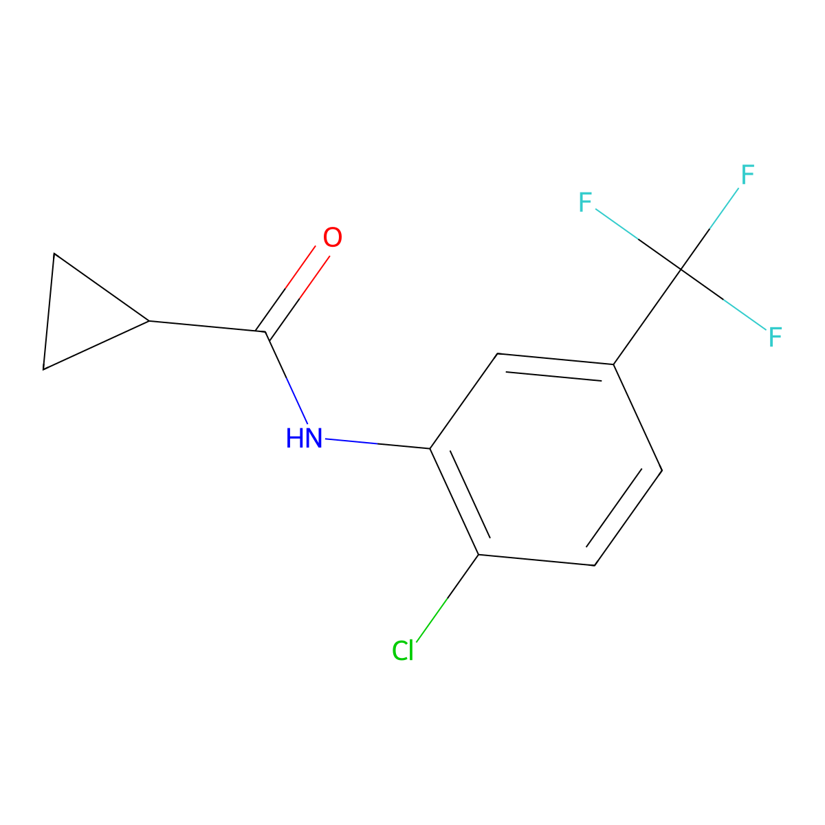 N-[2-chloro-5-(trifluoromethyl)phenyl]cyclopropanecarboxamide molecular structure, CAS 13691-86-6