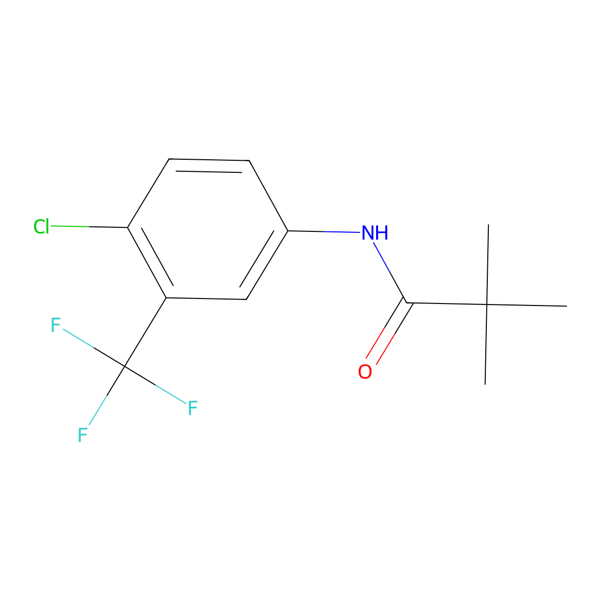 N-[4-chloro-3-(trifluoromethyl)phenyl]-2,2-dimethylpropanamide molecular structure, CAS 13691-92-4