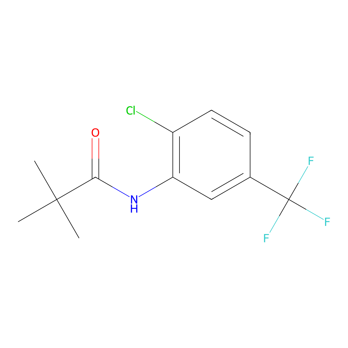 N-(2-Chloro-5-(trifluoromethyl)phenyl)-2,2-dimethylpropanamide molecular structure, CAS 13691-96-8