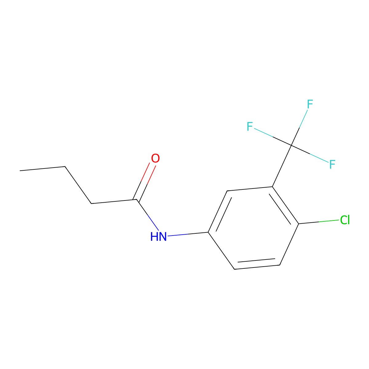 N-[4-chloro-3-(trifluoromethyl)phenyl]butanamide molecular structure, CAS 13691-97-9