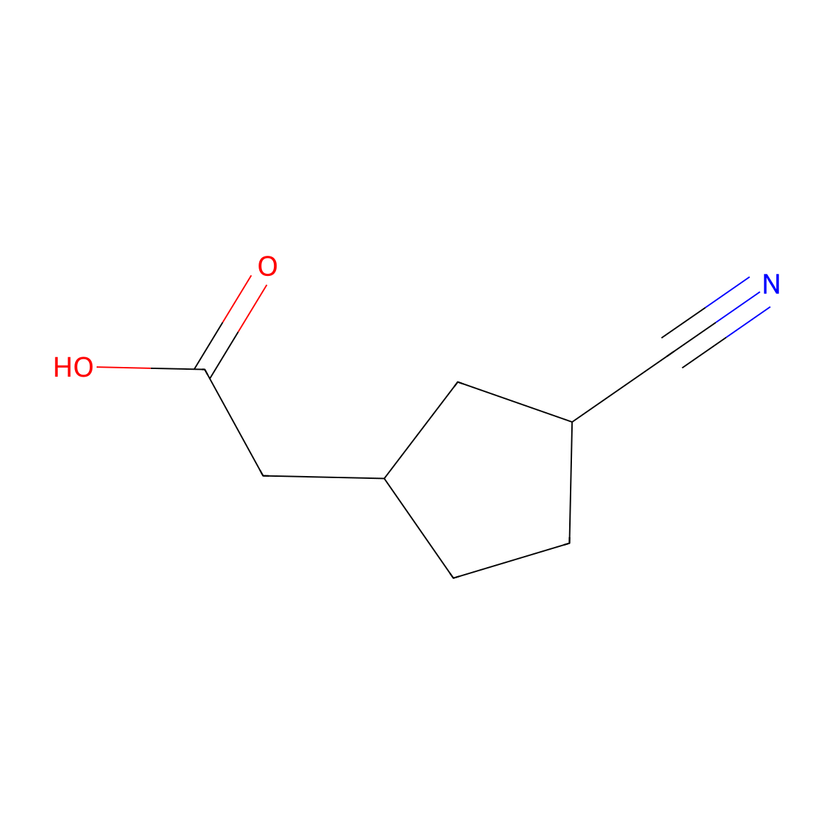 2-(3-Cyanocyclopentyl)acetic acid molecular structure, CAS 1369100-63-9