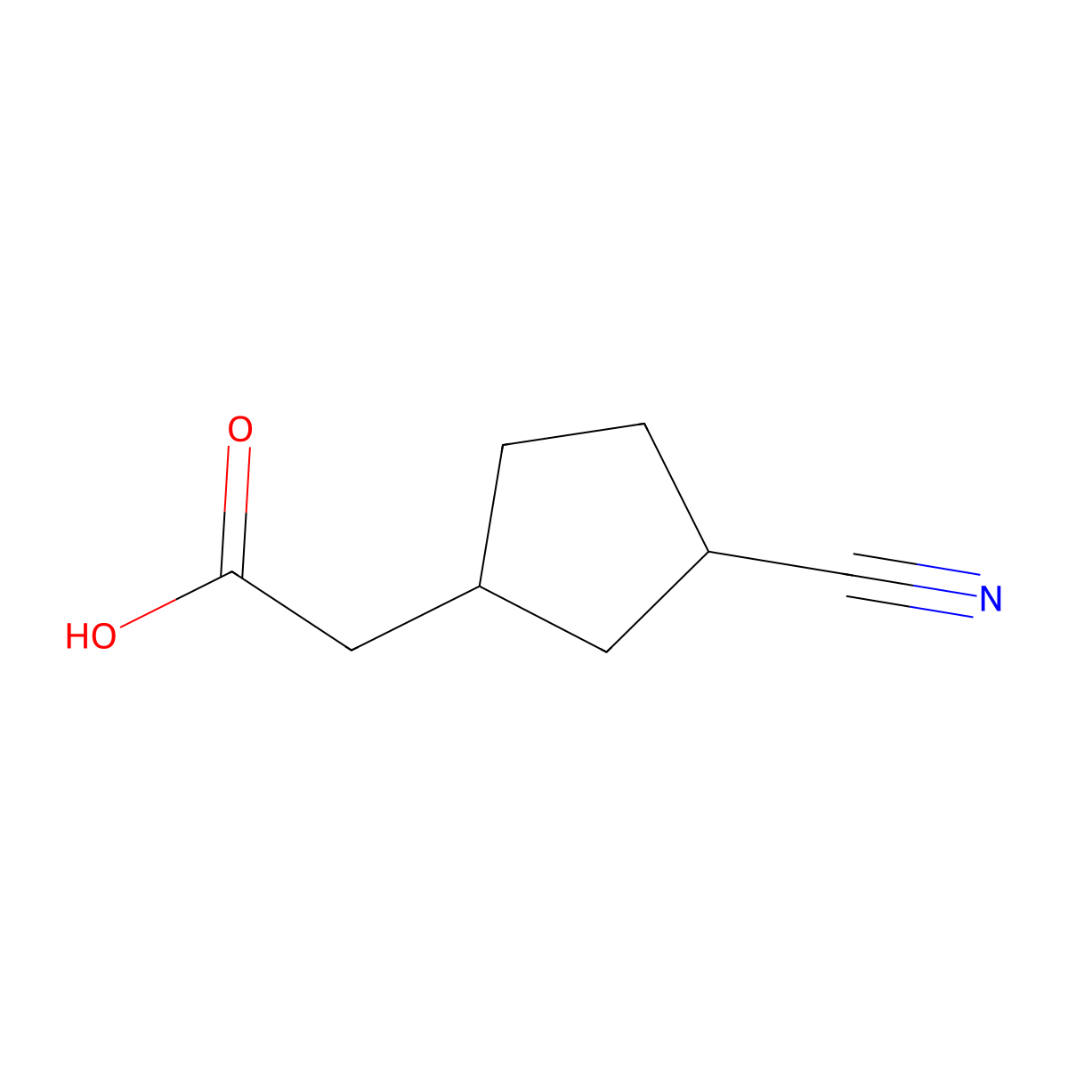 2-(3-Cyanocyclopentyl)acetic acid molecular structure, CAS 1369100-63-9