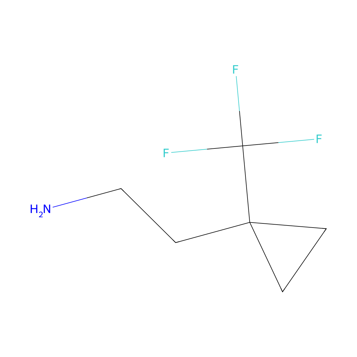2-[1-(Trifluoromethyl)cyclopropyl]ethan-1-amine molecular structure, CAS 1369100-74-2