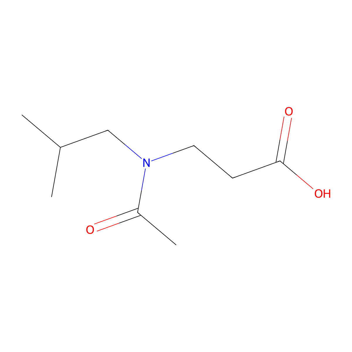 3-[N-(2-methylpropyl)acetamido]propanoic acid molecular structure, CAS 1369102-95-3