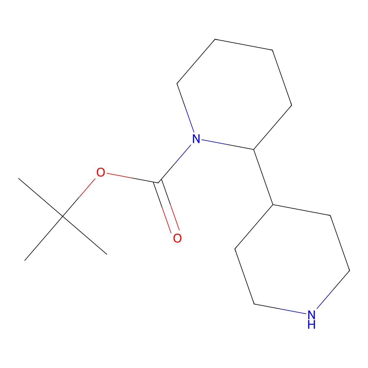 Tert-butyl2-(piperidin-4-yl)piperidine-1-carboxylate molecular structure, CAS 1369108-90-6