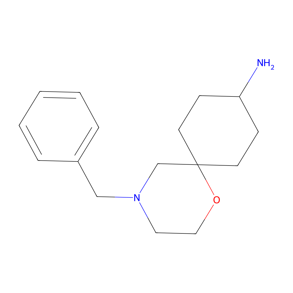 4-Benzyl-1-oxa-4-azaspiro[5.5]undecan-9-amine molecular structure, CAS 1369109-58-9