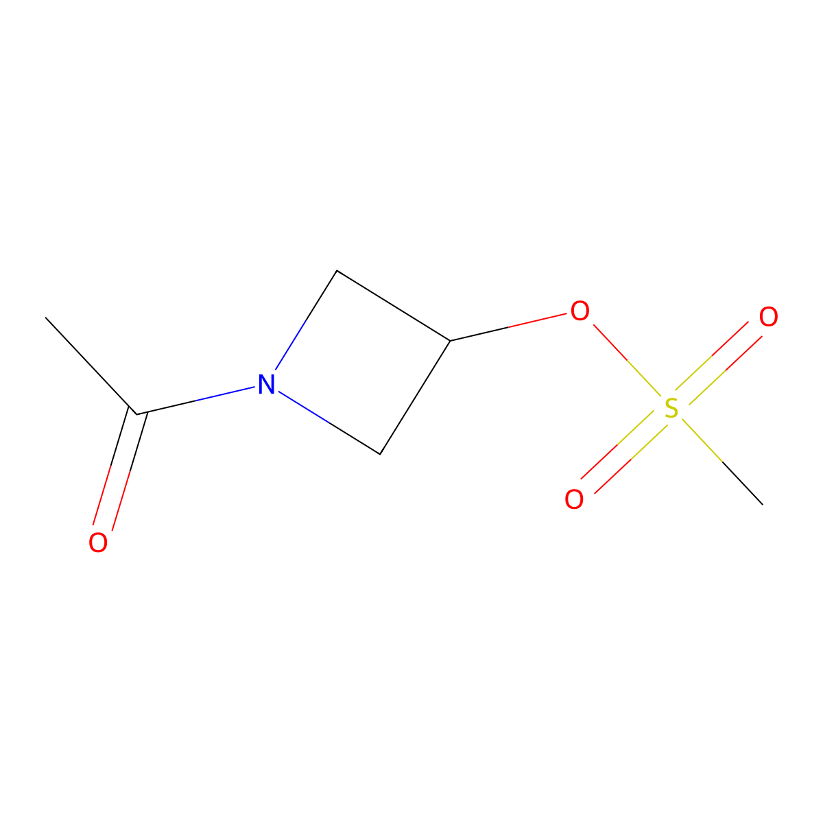 1-Acetylazetidin-3-yl methanesulfonate molecular structure, CAS 136911-45-0