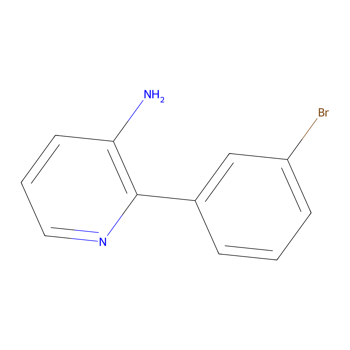 2-(3-Bromophenyl)pyridin-3-amine molecular structure, CAS 1369110-91-7