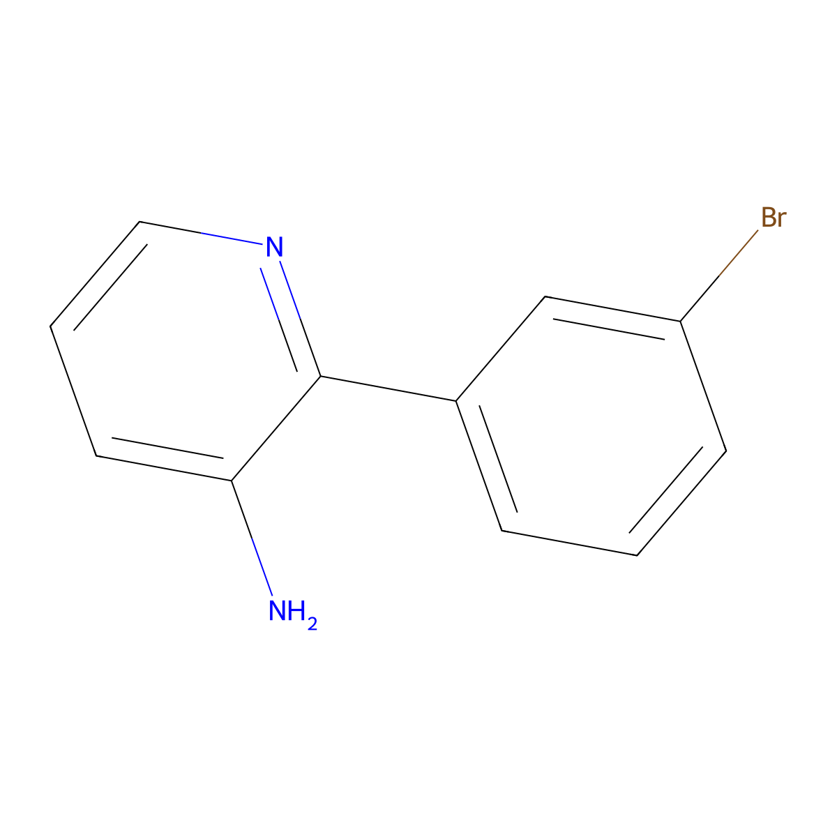 2-(3-Bromophenyl)pyridin-3-amine molecular structure, CAS 1369110-91-7