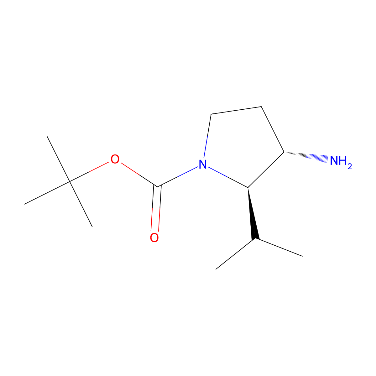 rac-tert-butyl (2R,3S)-3-amino-2-(propan-2-yl)pyrrolidine-1-carboxylate molecular structure, CAS 1369111-72-7