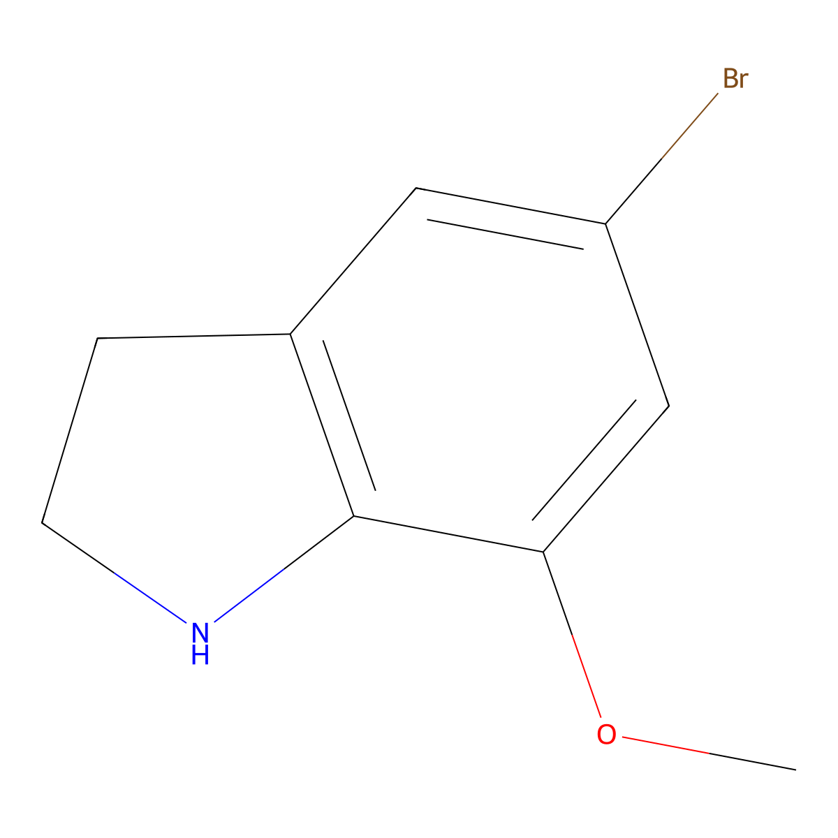 5-Bromo-7-methoxyindoline molecular structure, CAS 1369111-96-5