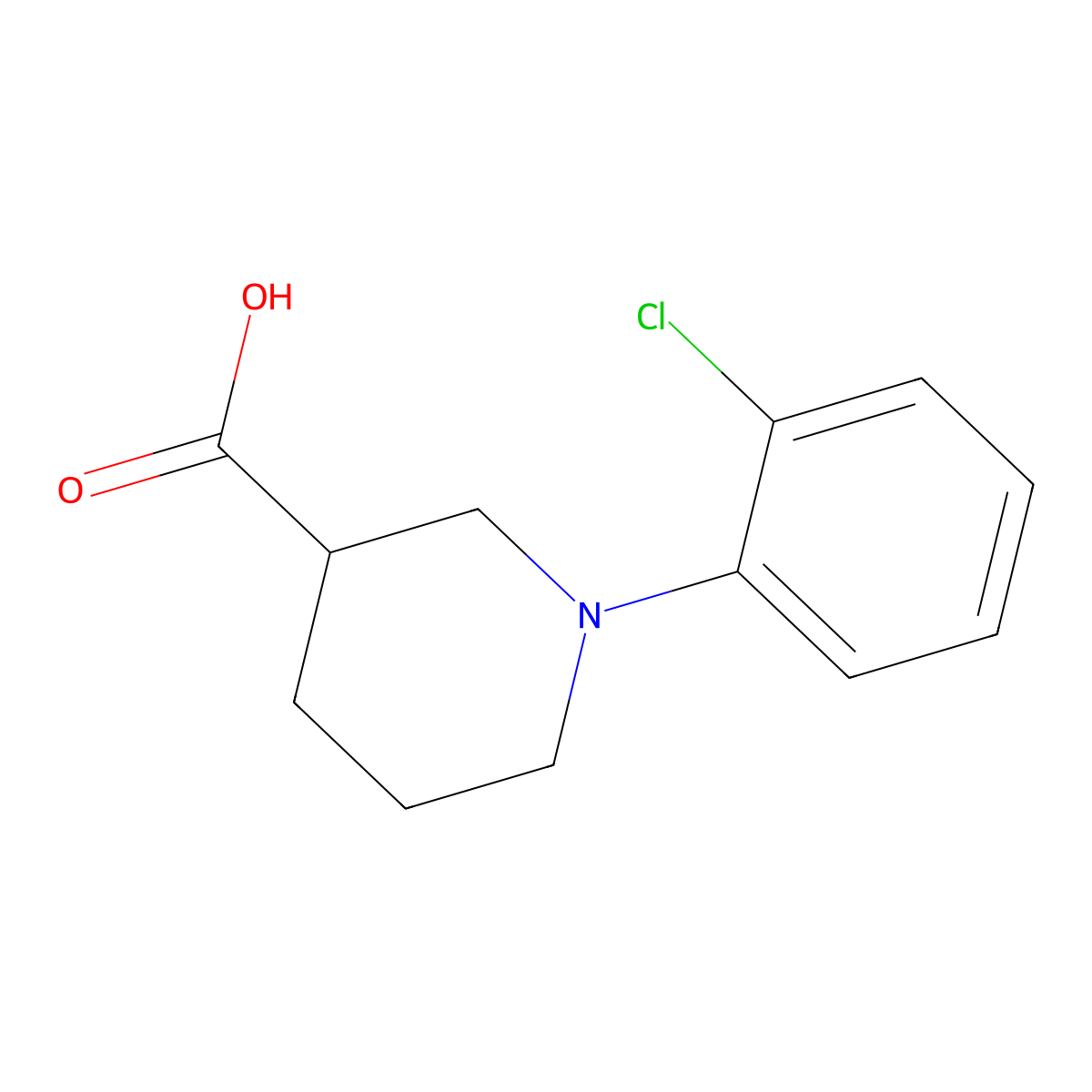1-(2-Chlorophenyl)piperidine-3-carboxylic acid molecular structure, CAS 1369113-09-6