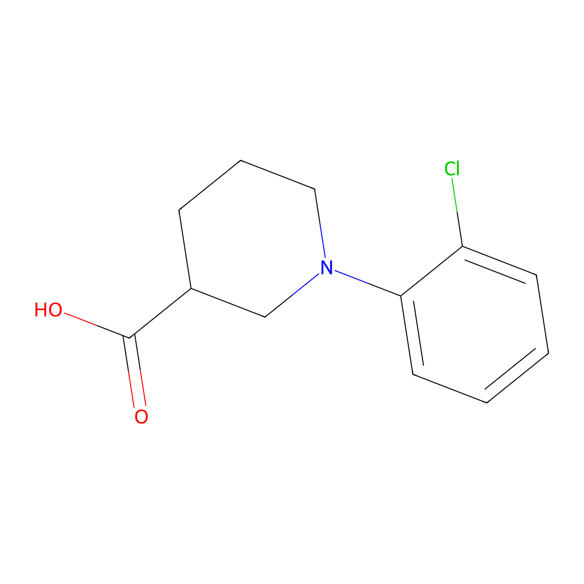 1-(2-Chlorophenyl)piperidine-3-carboxylic acid molecular structure, CAS 1369113-09-6