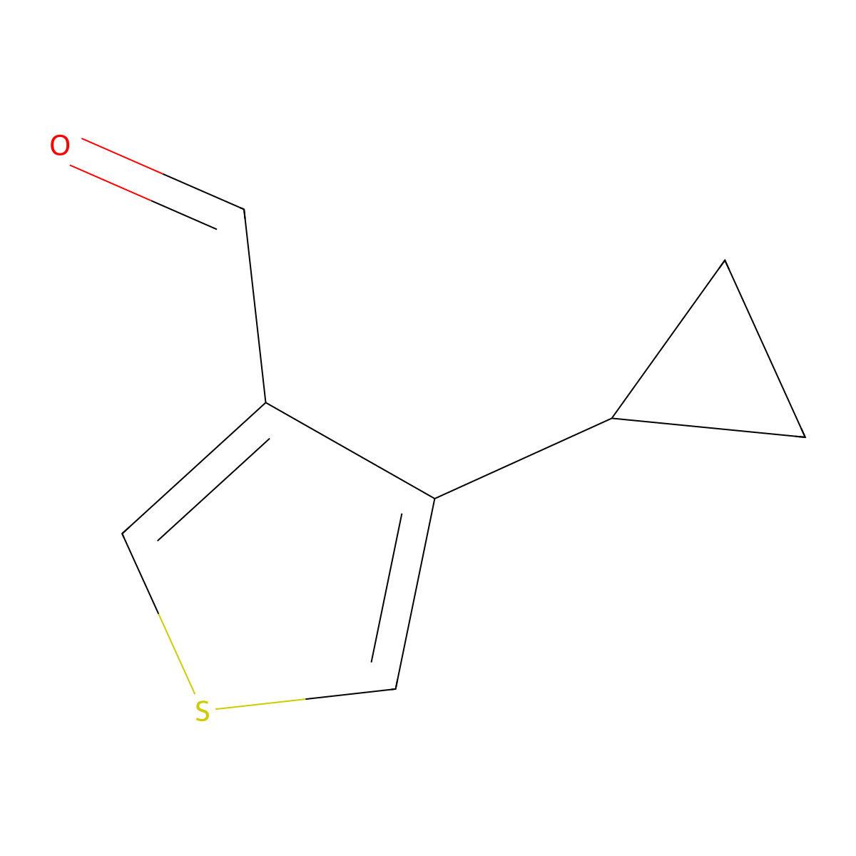 4-Cyclopropylthiophene-3-carbaldehyde molecular structure, CAS 1369114-08-8