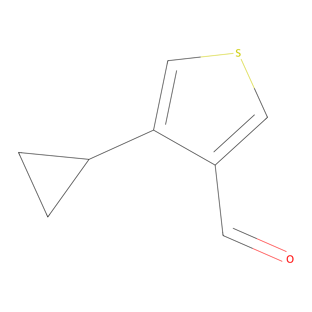 4-Cyclopropylthiophene-3-carbaldehyde molecular structure, CAS 1369114-08-8
