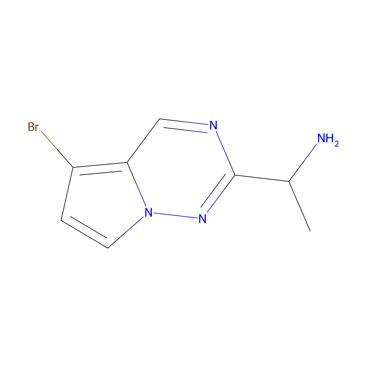 1-{5-Bromopyrrolo[2,1-f][1,2,4]triazin-2-yl}ethan-1-amine molecular structure, CAS 1369114-43-1