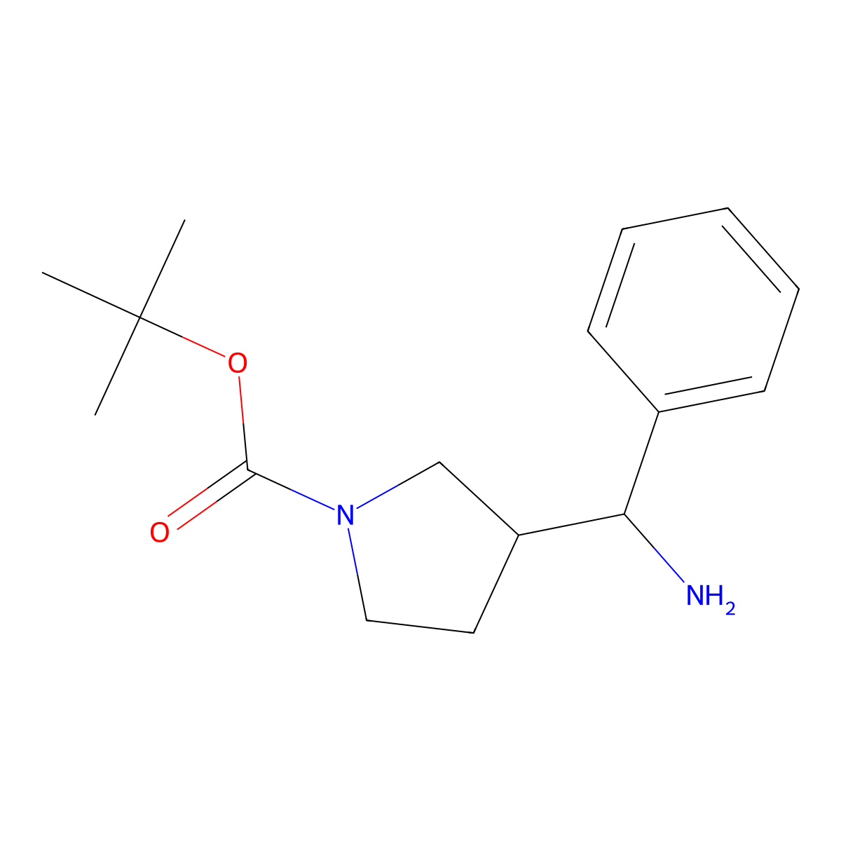 Tert-butyl 3-(amino(phenyl)methyl)pyrrolidine-1-carboxylate molecular structure, CAS 1369117-44-1