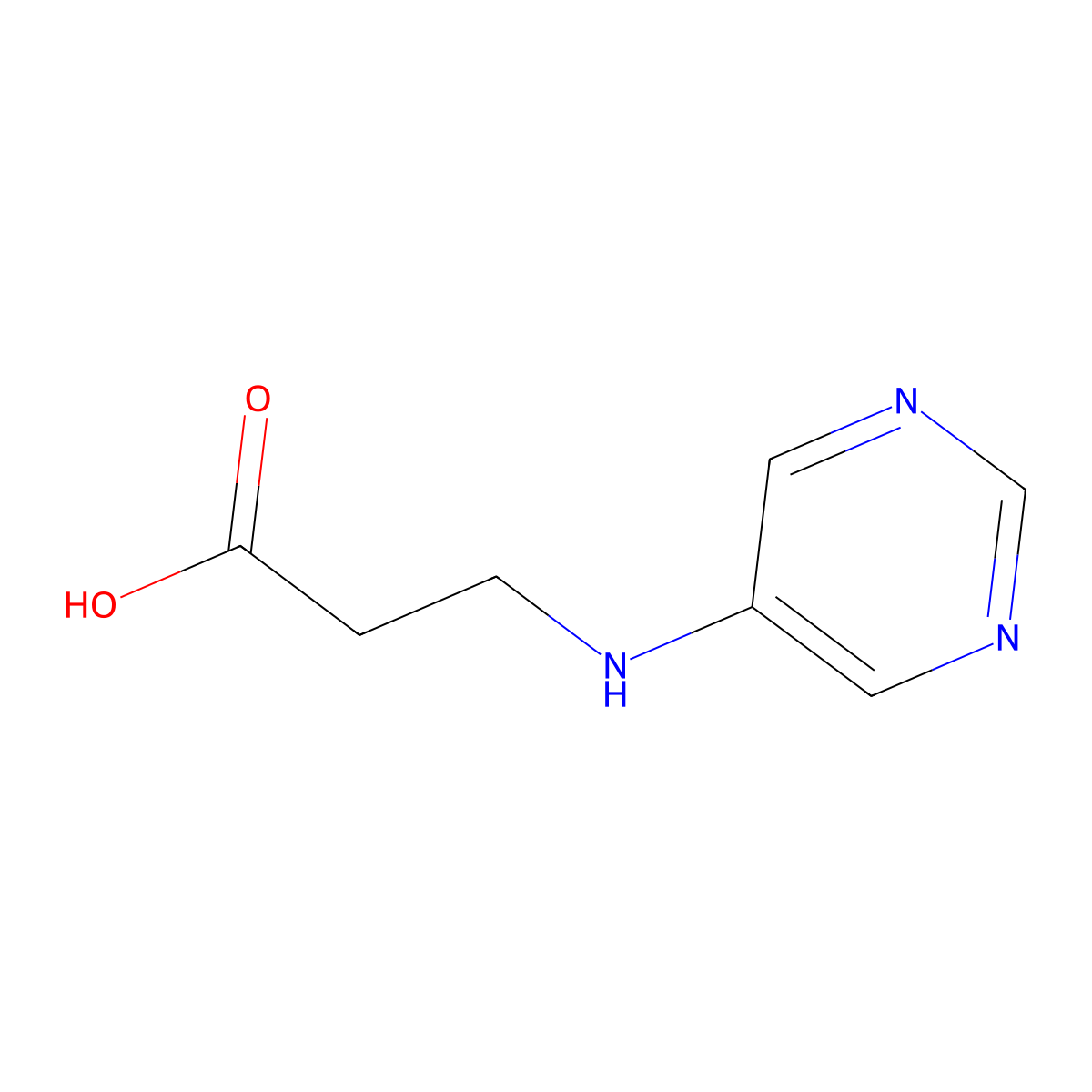 3-[(Pyrimidin-5-yl)amino]propanoic acid molecular structure, CAS 1369118-10-4