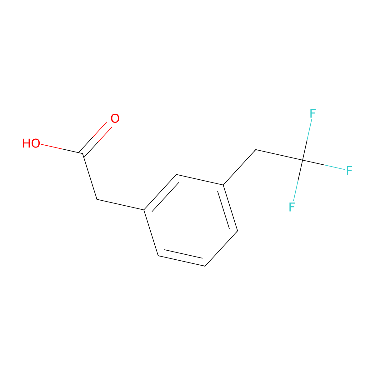 2-[3-(2,2,2-Trifluoroethyl)phenyl]acetic acid molecular structure, CAS 1369119-16-3