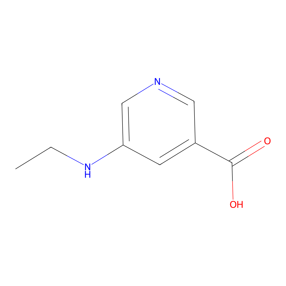 5-(Ethylamino)pyridine-3-carboxylic acid molecular structure, CAS 1369121-79-8