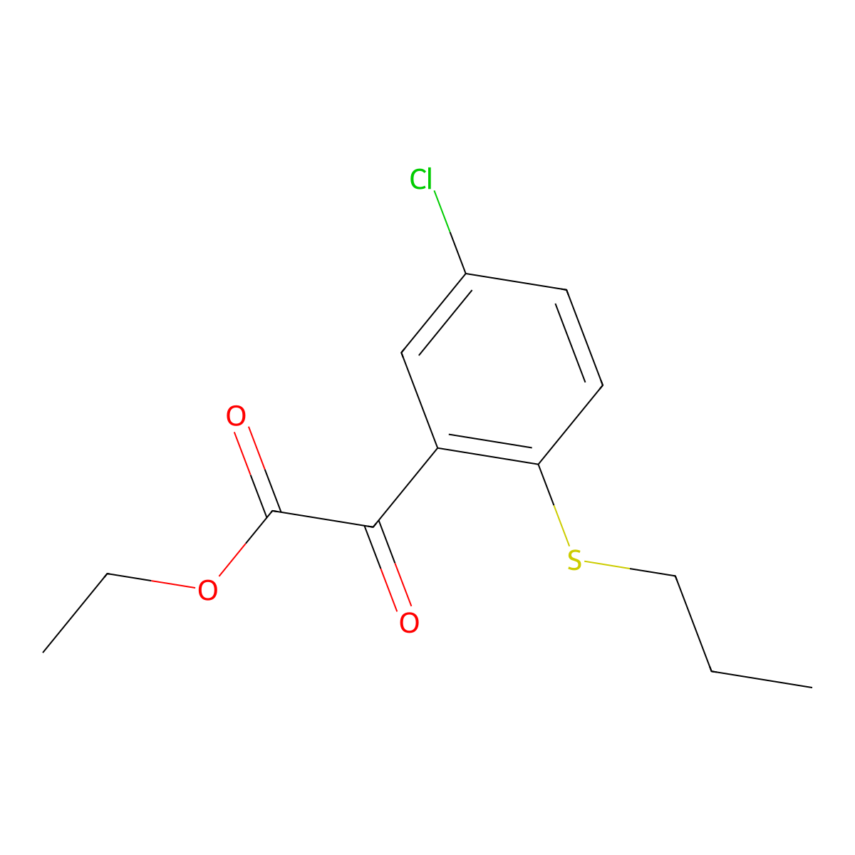 Ethyl [5-chloro-2-(propylsulfanyl)phenyl](oxo)acetate molecular structure, CAS 1369121-80-1