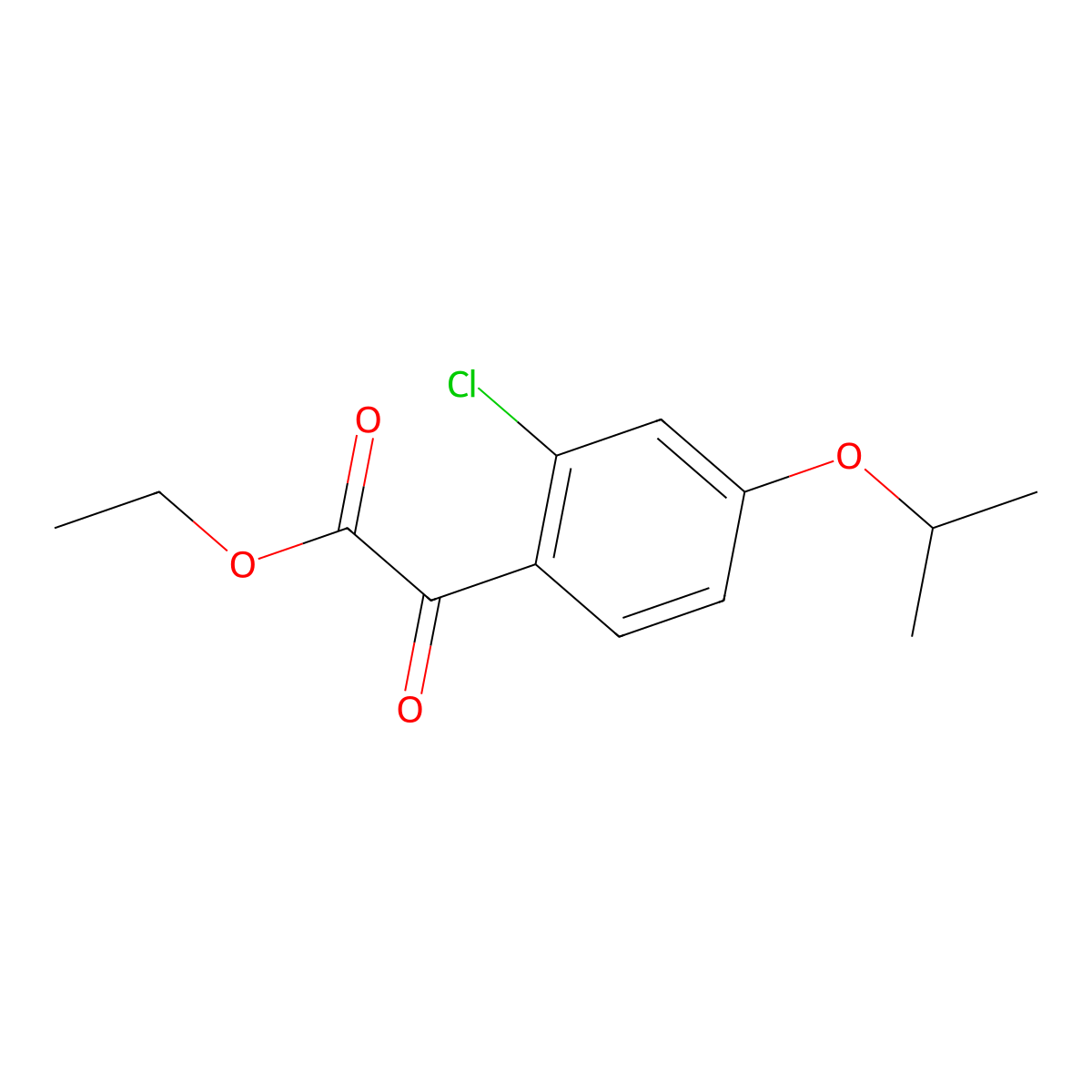 Ethyl 2-(2-chloro-4-isopropoxyphenyl)-2-oxoacetate molecular structure, CAS 1369130-93-7