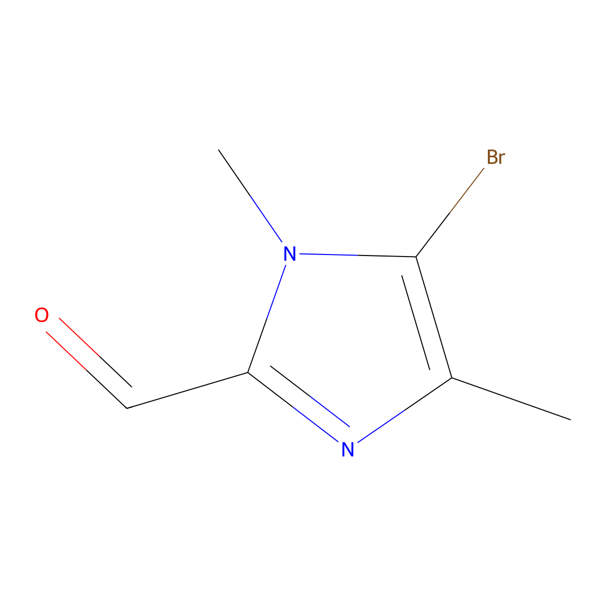 5-bromo-1,4-dimethyl-1H-imidazole-2-carbaldehyde molecular structure, CAS 1369131-15-6