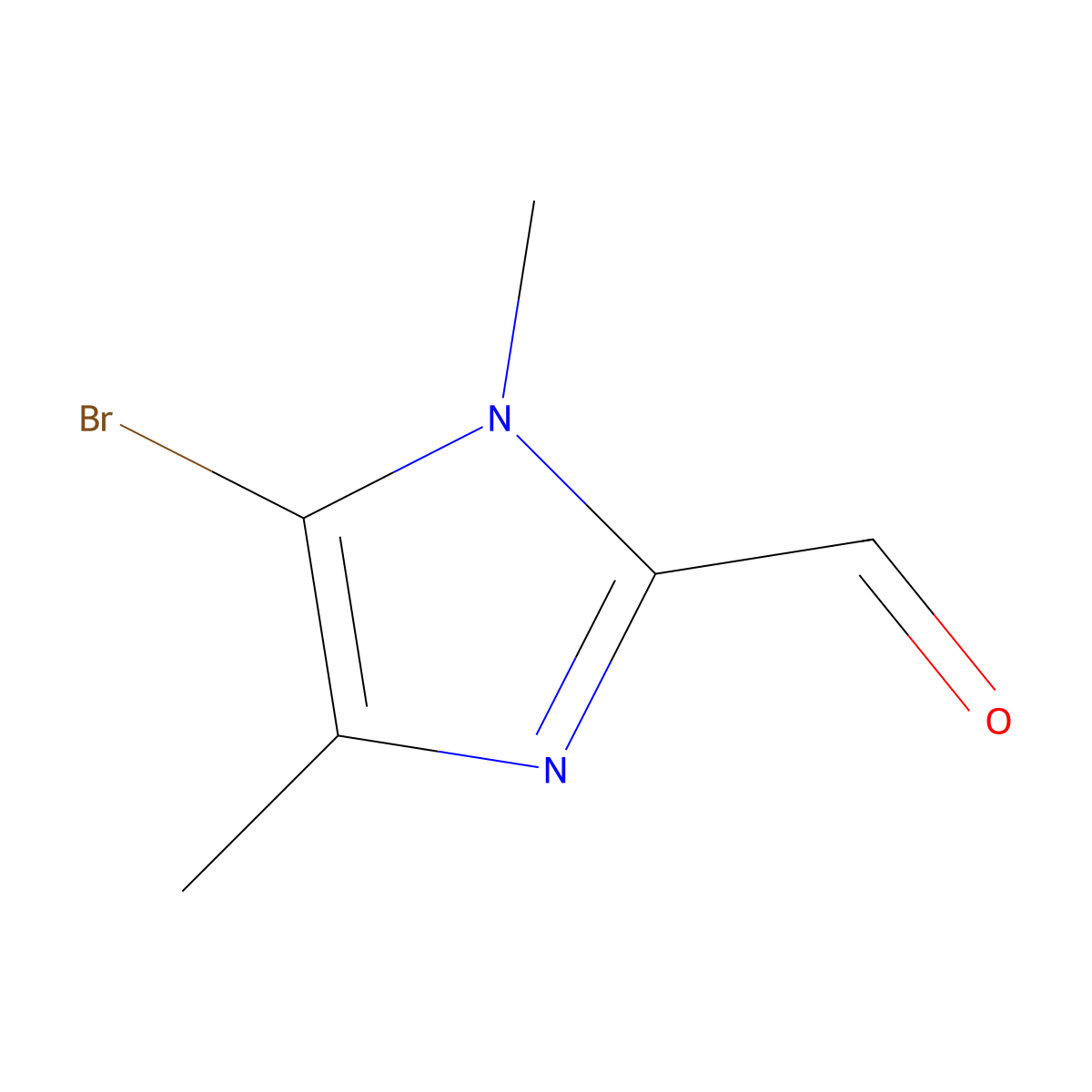 5-bromo-1,4-dimethyl-1H-imidazole-2-carbaldehyde molecular structure, CAS 1369131-15-6