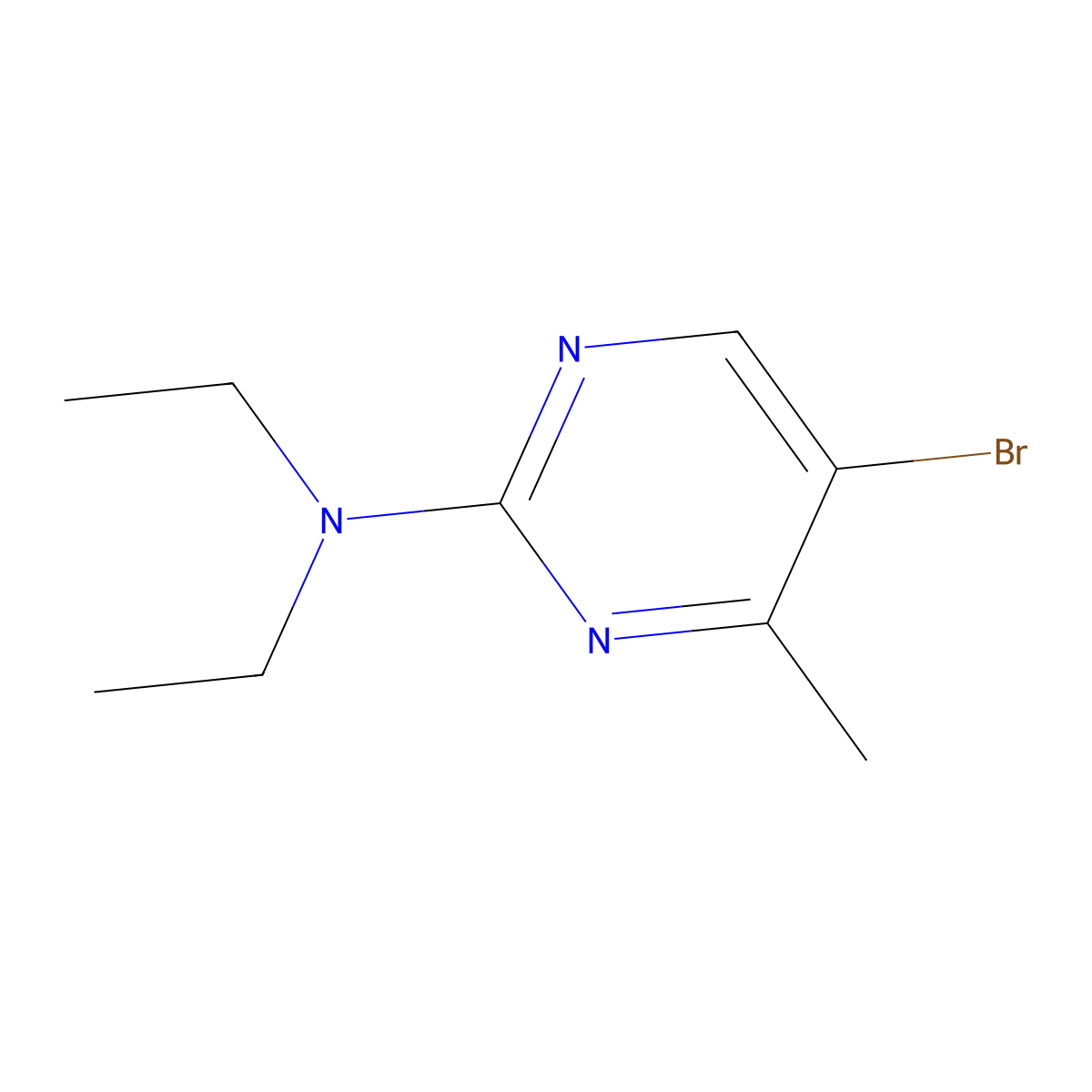 5-bromo-N,N-diethyl-4-methylpyrimidin-2-amine molecular structure, CAS 1369131-52-1