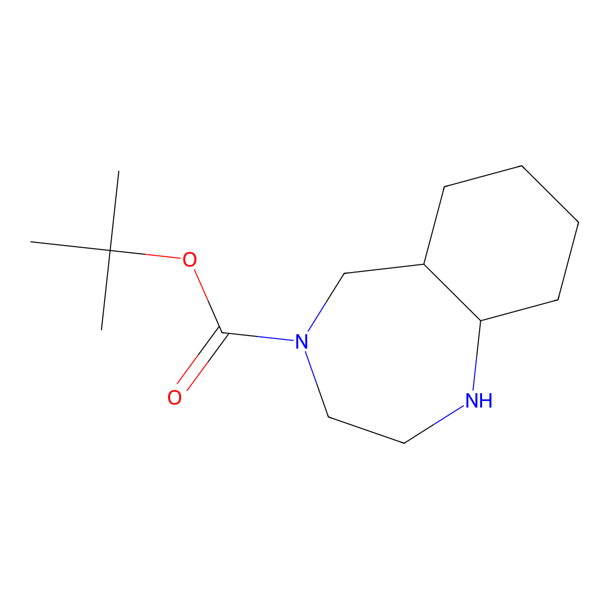 tert-butyl decahydro-1H-1,4-benzodiazepine-4-carboxylate molecular structure, CAS 1369133-31-2
