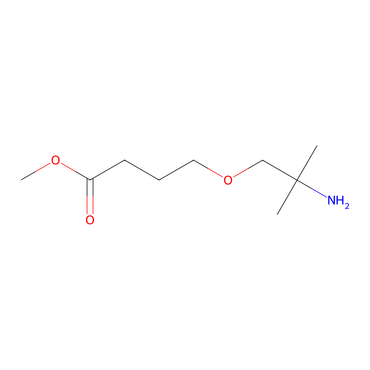 Methyl 4-(2-amino-2-methylpropoxy)butanoate molecular structure, CAS 1369133-75-4
