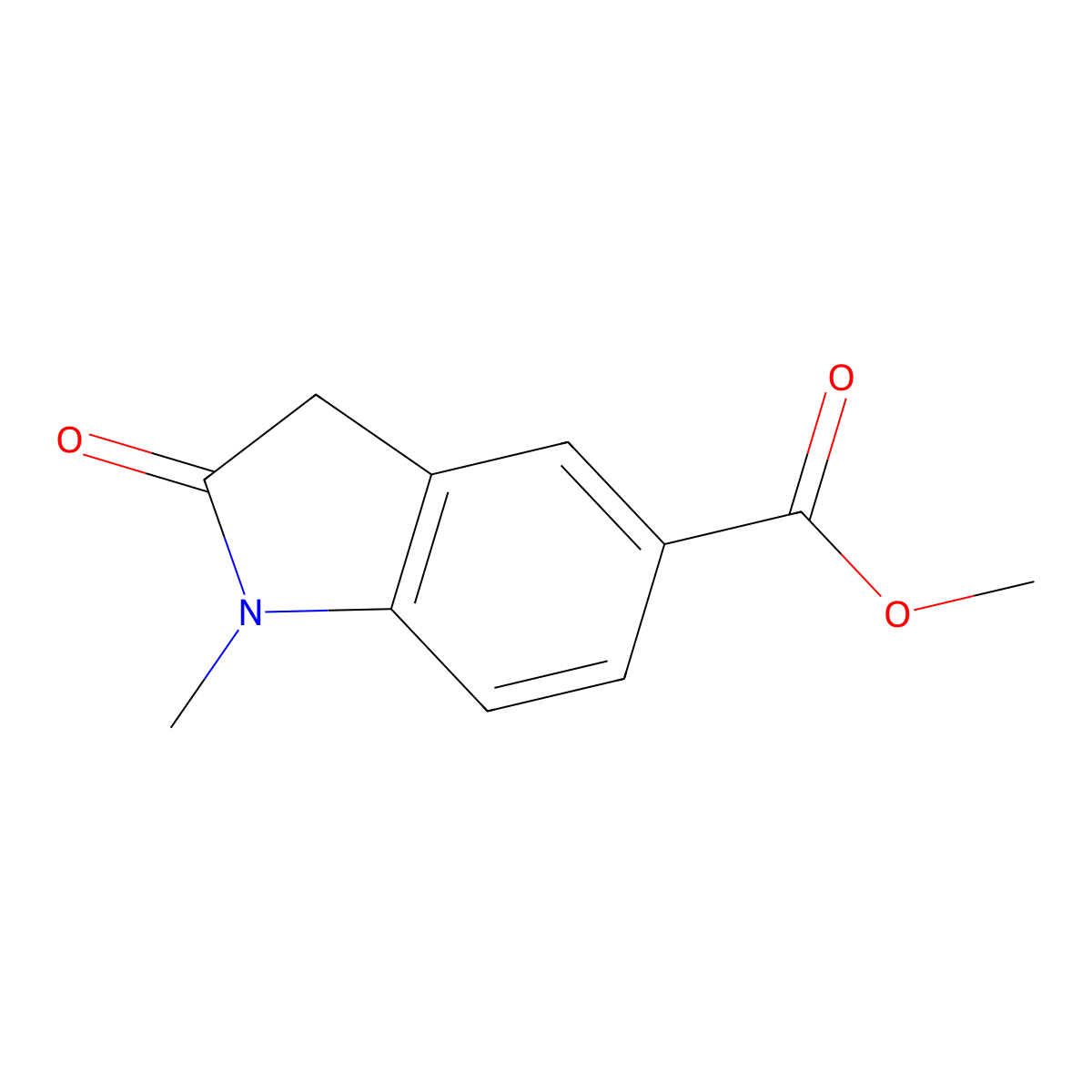 Methyl1-methyl-2-oxoindoline-5-carboxylate molecular structure, CAS 1369134-14-4