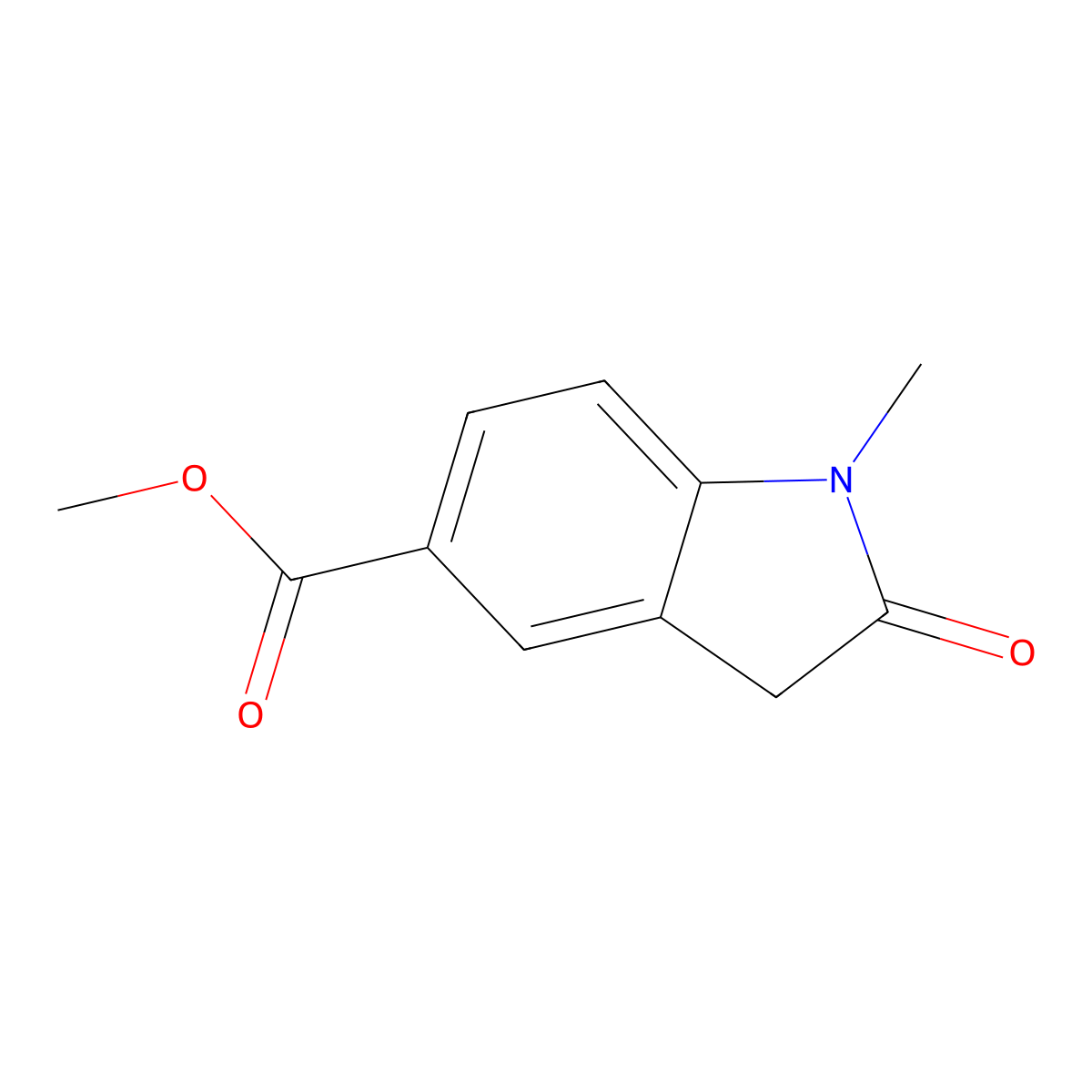 Methyl1-methyl-2-oxoindoline-5-carboxylate molecular structure, CAS 1369134-14-4