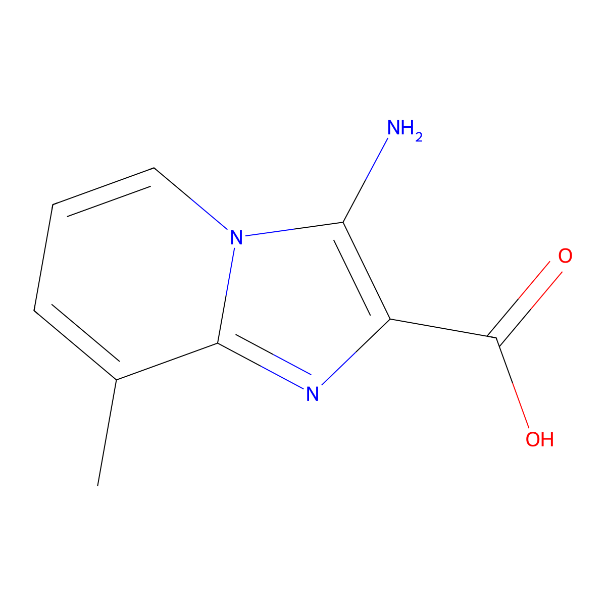 3-Amino-8-methylimidazo[1,2-a]pyridine-2-carboxylic acid molecular structure, CAS 1369134-34-8