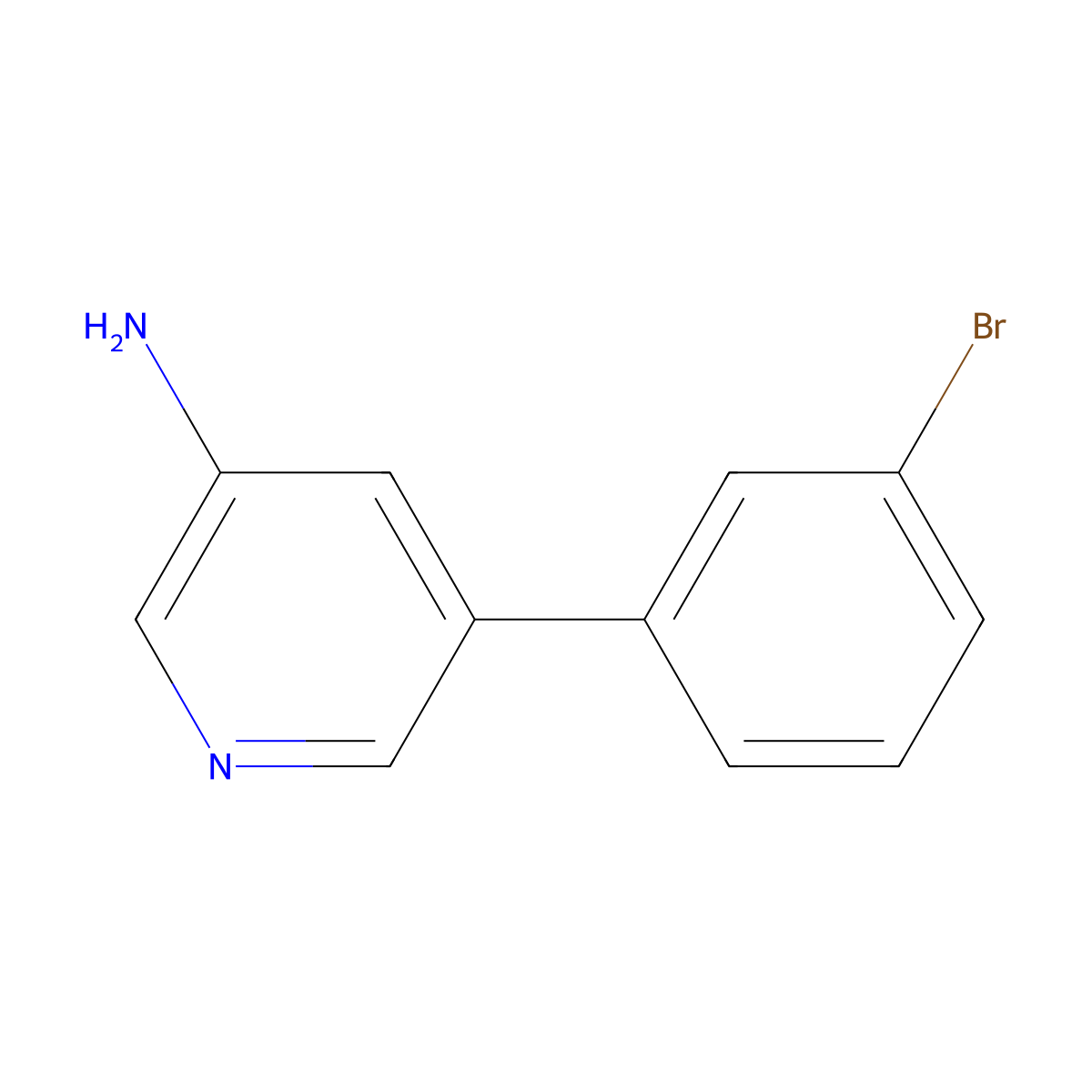 5-(3-Bromophenyl)pyridin-3-amine molecular structure, CAS 1369134-54-2