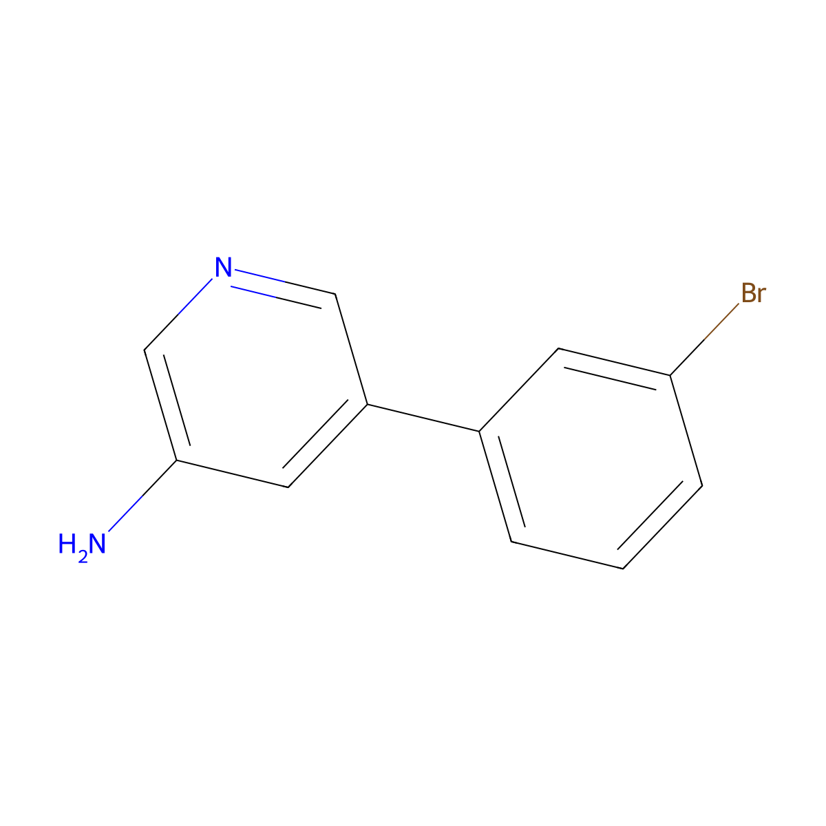5-(3-Bromophenyl)pyridin-3-amine molecular structure, CAS 1369134-54-2