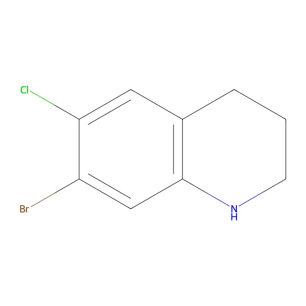 7-Bromo-6-chloro-1,2,3,4-tetrahydroquinoline molecular structure, CAS 1369135-43-2
