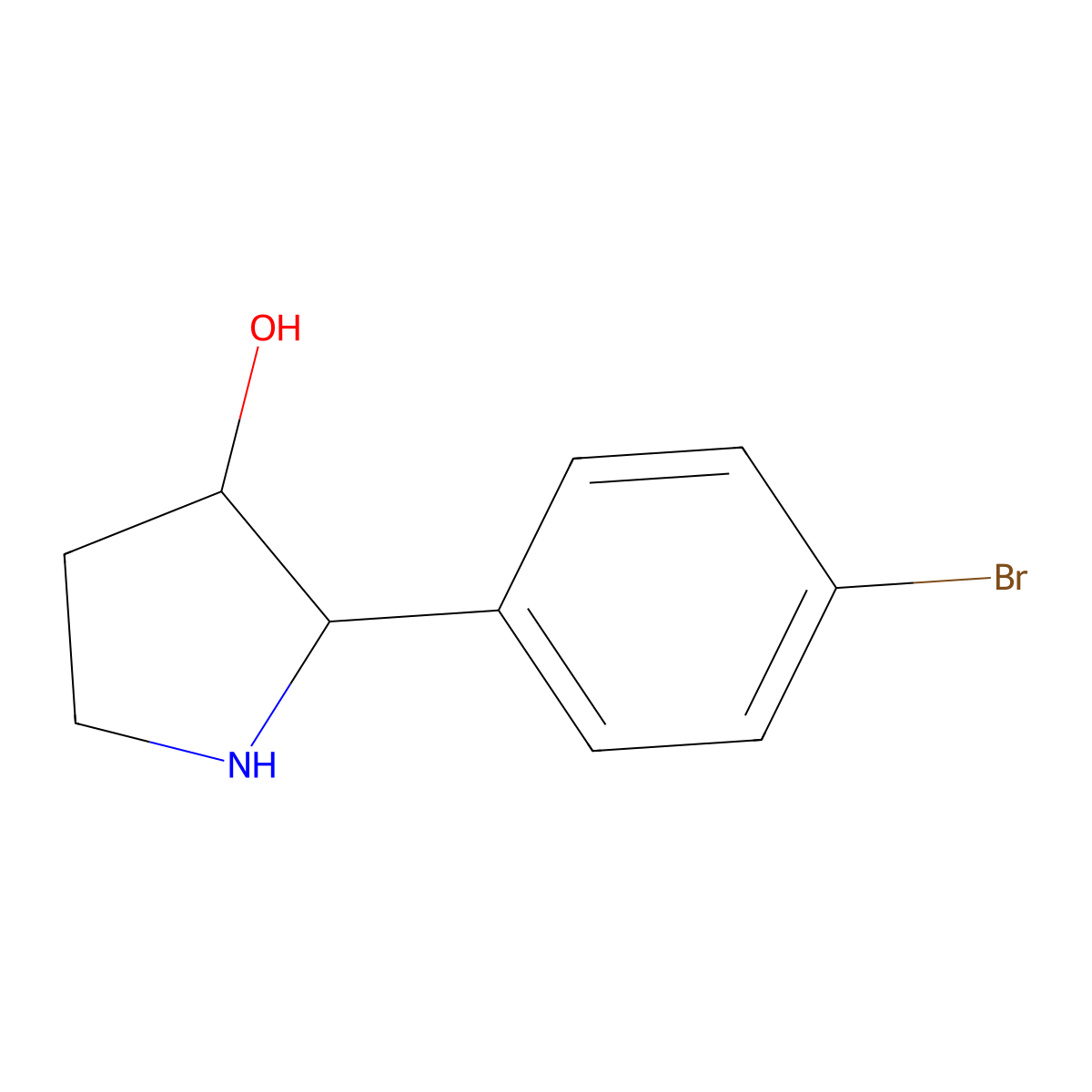 2-(4-Bromophenyl)pyrrolidin-3-ol molecular structure, CAS 1369137-89-2
