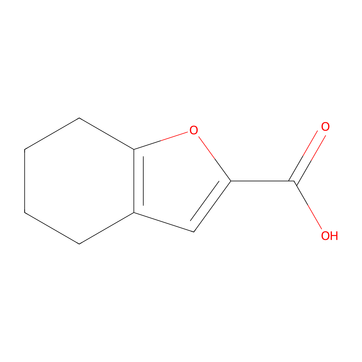 4,5,6,7-Tetrahydro-1-benzofuran-2-carboxylic acid molecular structure, CAS 1369138-08-8