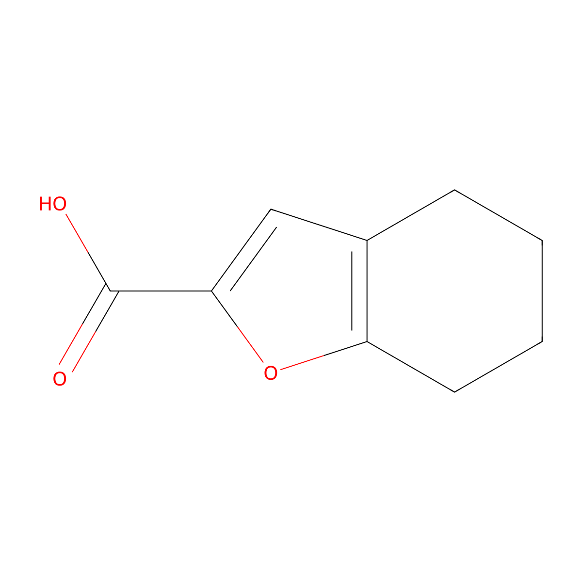 4,5,6,7-Tetrahydro-1-benzofuran-2-carboxylic acid molecular structure, CAS 1369138-08-8