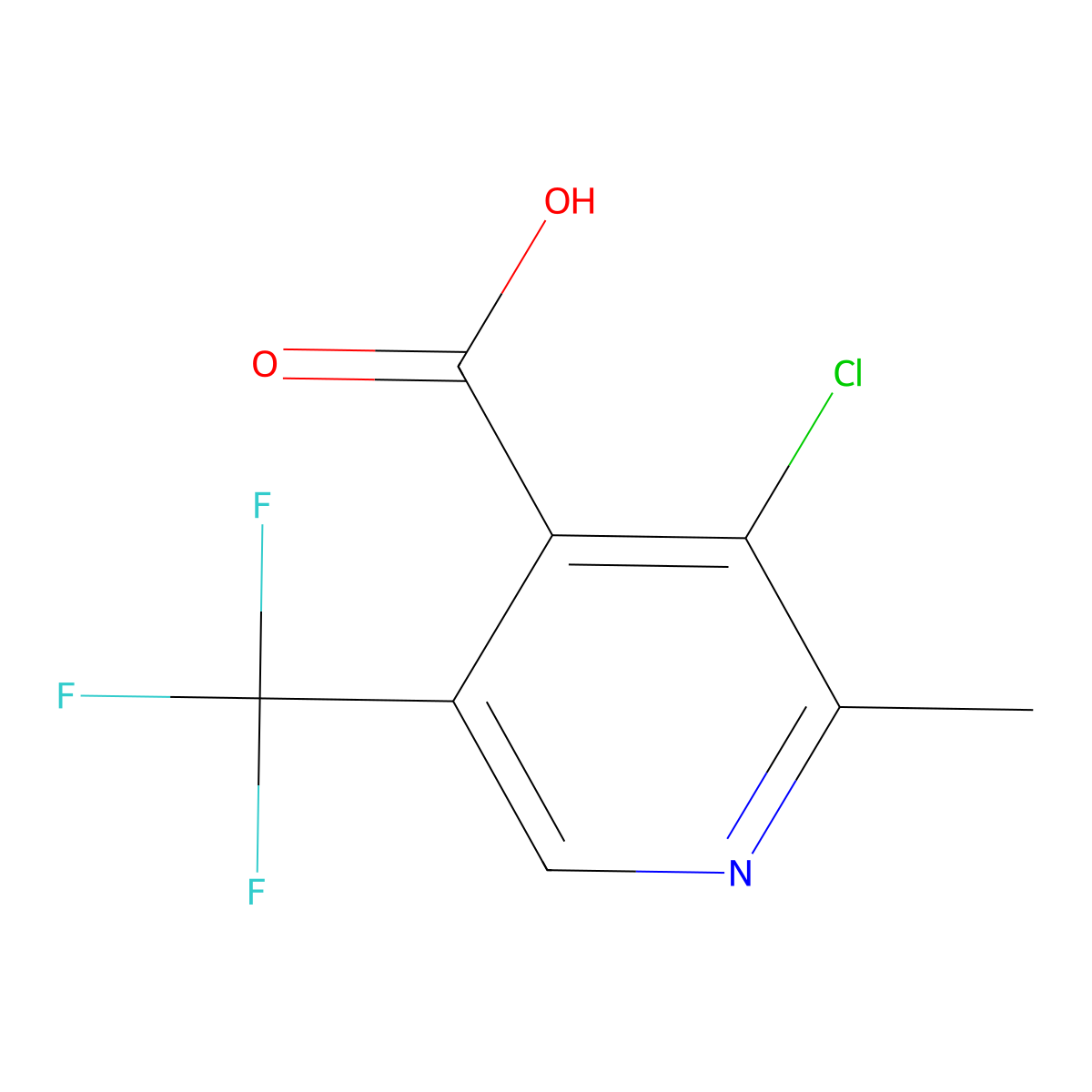 3-Chloro-2-methyl-5-(trifluoromethyl)isonicotinic acid molecular structure, CAS 1369138-62-4