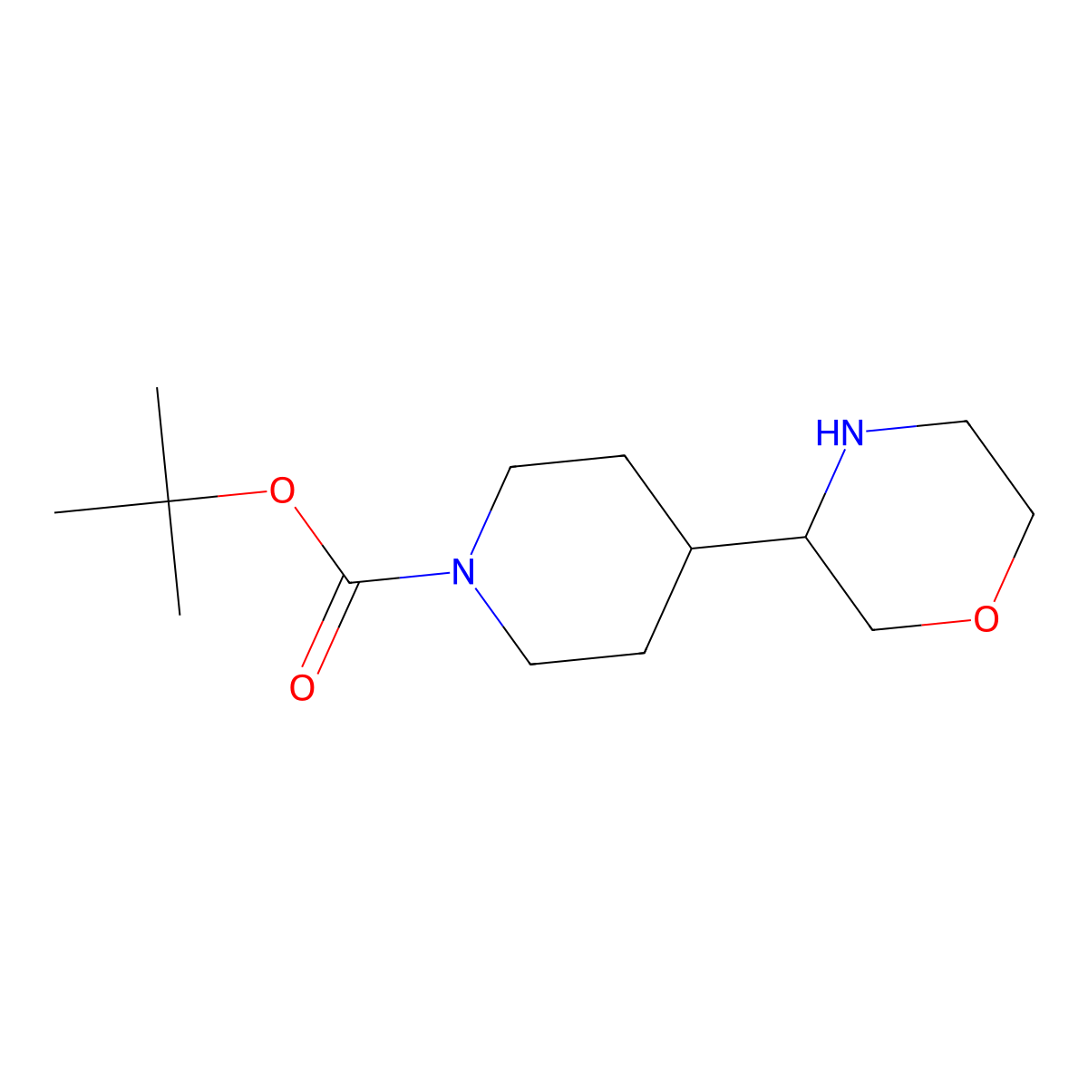 tert-Butyl 4-morpholin-3-ylpiperidine-1-carboxylate molecular structure, CAS 1369138-78-2