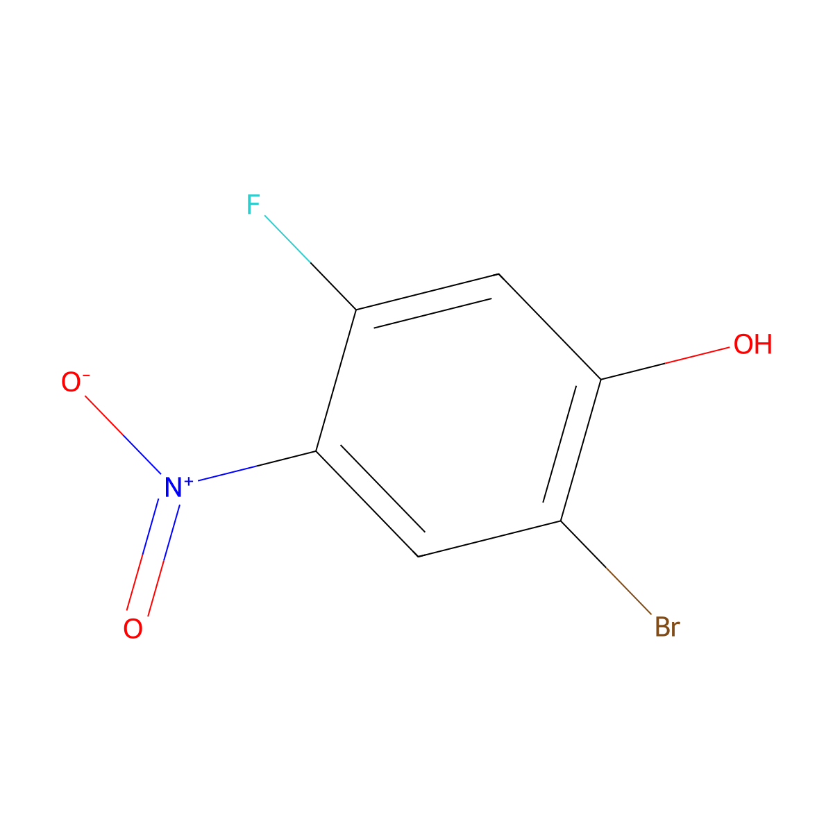 2-Bromo-5-fluoro-4-nitrophenol molecular structure, CAS 1369139-60-5