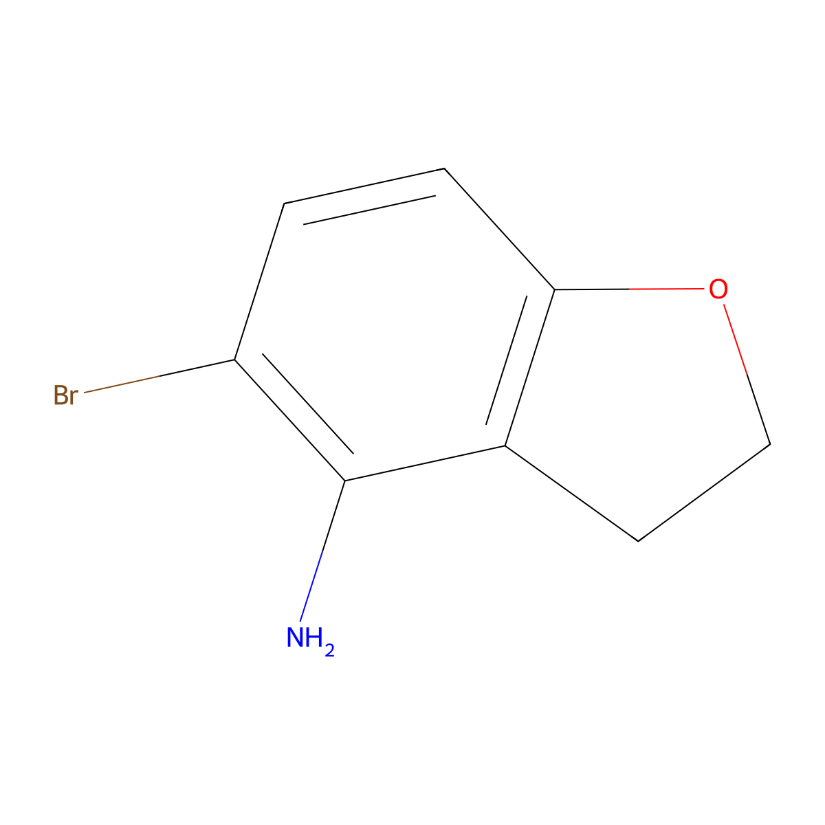 5-Bromo-2,3-dihydro-1-benzofuran-4-amine molecular structure, CAS 1369139-77-4