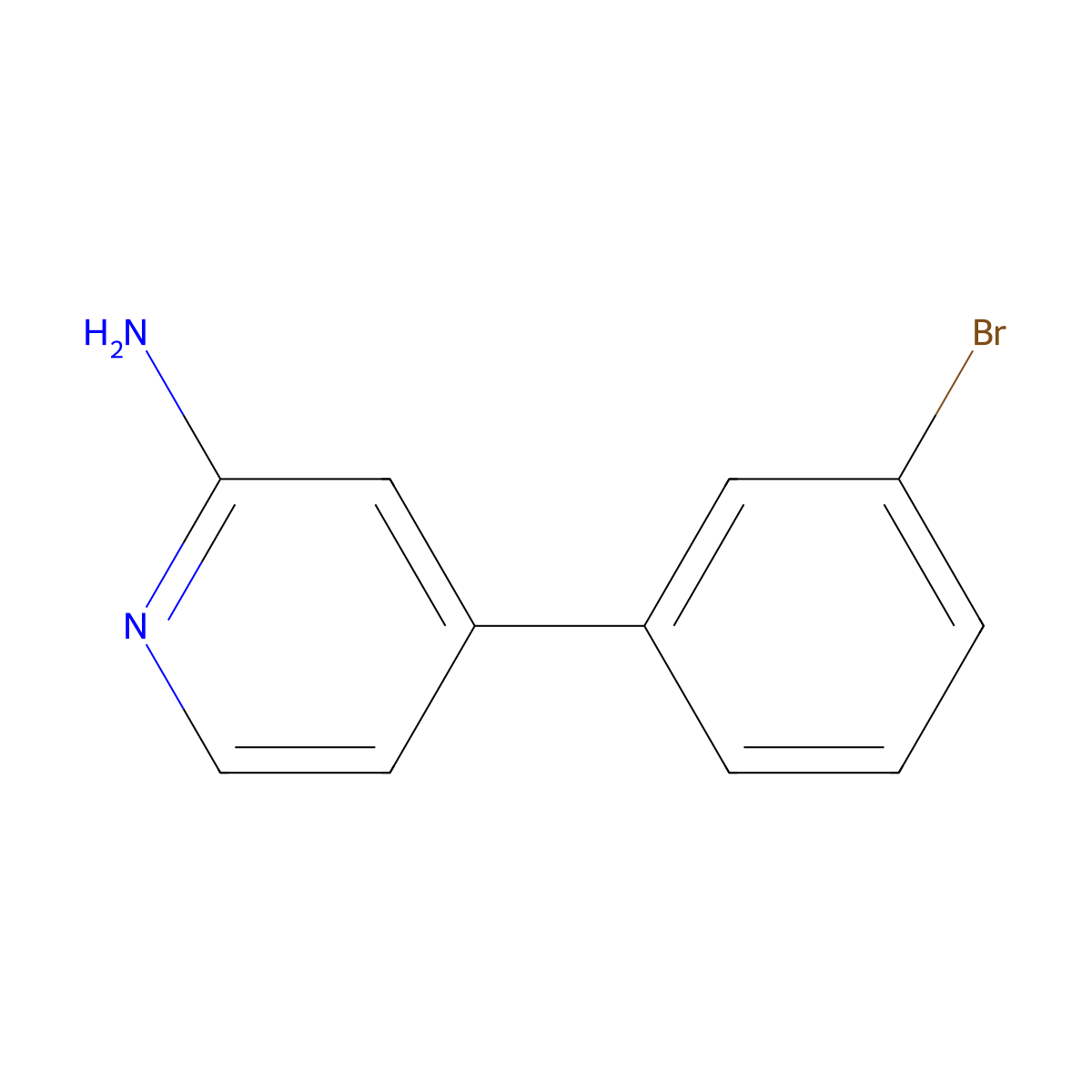 4-(3-Bromophenyl)pyridin-2-amine molecular structure, CAS 1369139-84-3