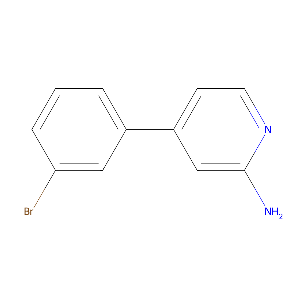 4-(3-Bromophenyl)pyridin-2-amine molecular structure, CAS 1369139-84-3