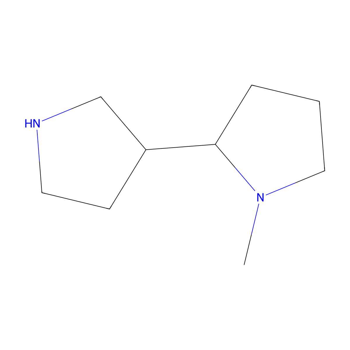 1-Methyl-2-pyrrolidin-3-ylpyrrolidine molecular structure, CAS 1369140-39-5