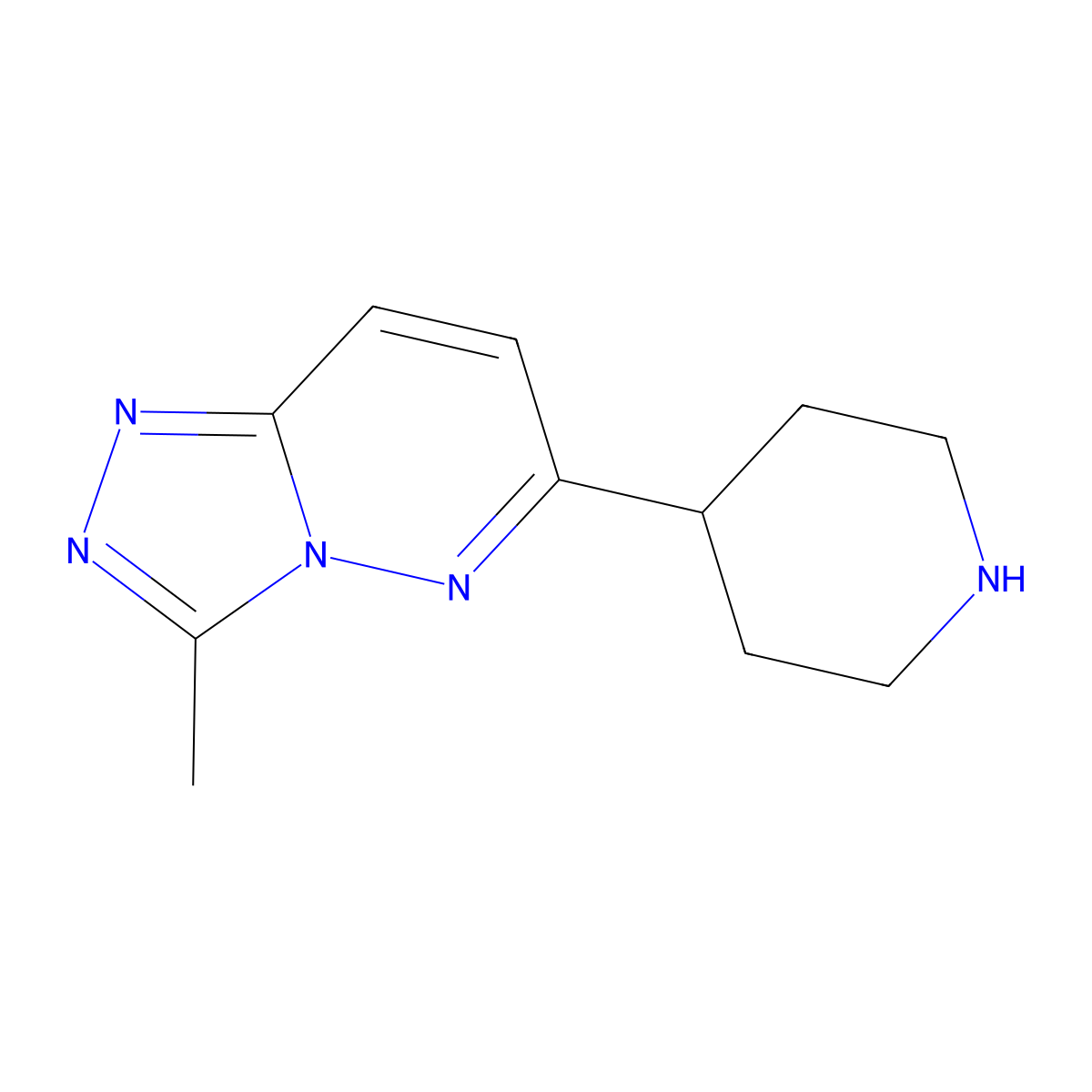 3-Methyl-6-(piperidin-4-yl)-[1,2,4]triazolo[4,3-b]pyridazine molecular structure, CAS 1369140-63-5