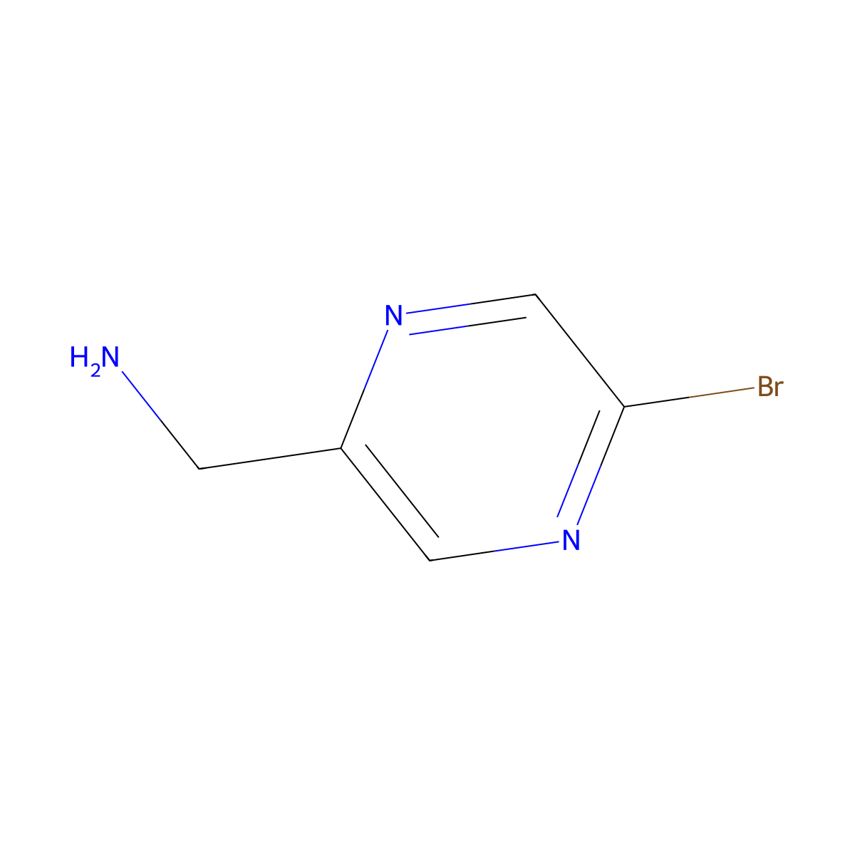 (5-Bromopyrazin-2-yl)methanamine molecular structure, CAS 1369140-94-2