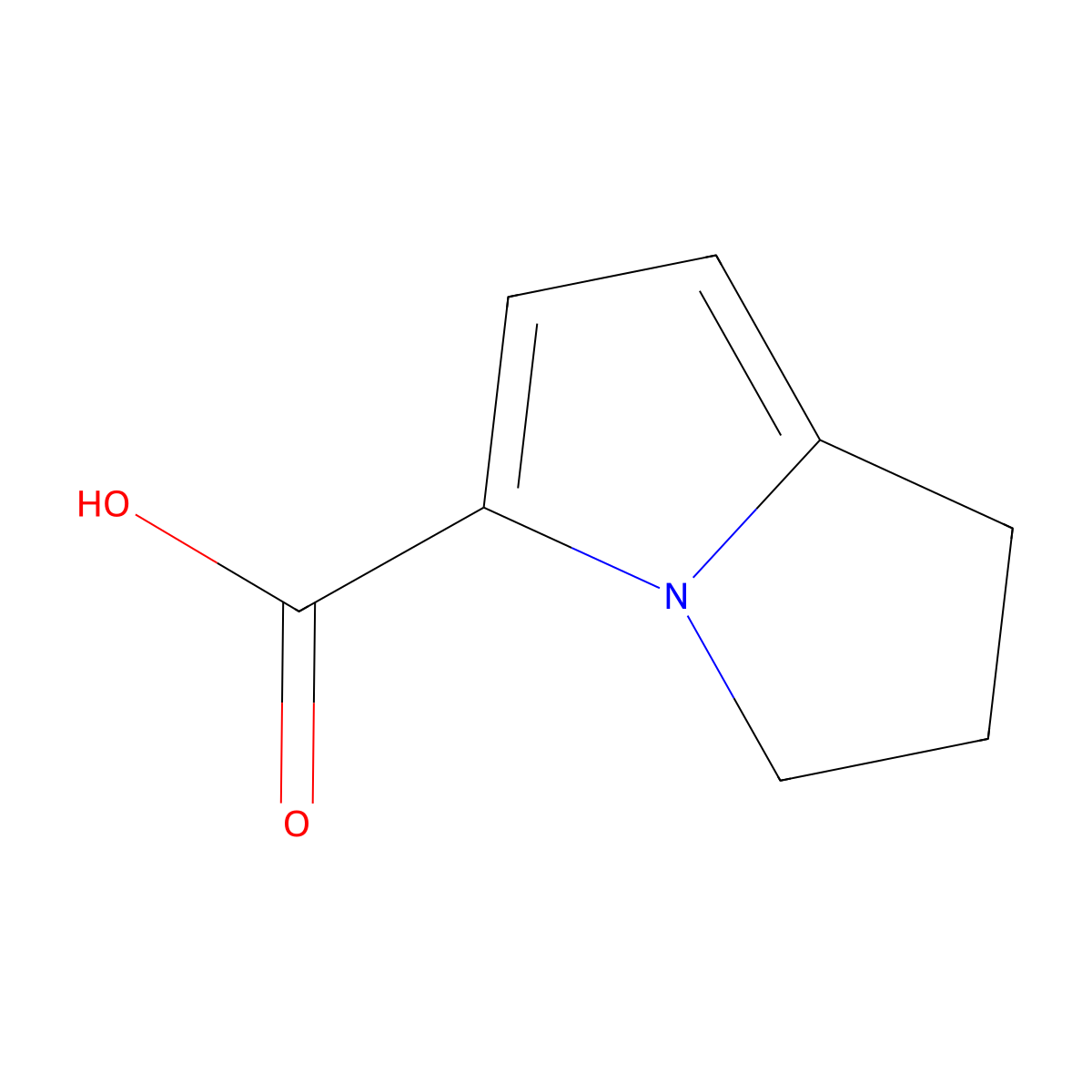 6,7-dihydro-5H-pyrrolizine-3-carboxylic acid molecular structure, CAS 1369141-99-0